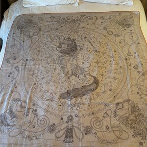 Vintage Hermes C’est La Fete Shawl Wrap Scarf 140cm 55 Cashmere Silk Beautiful